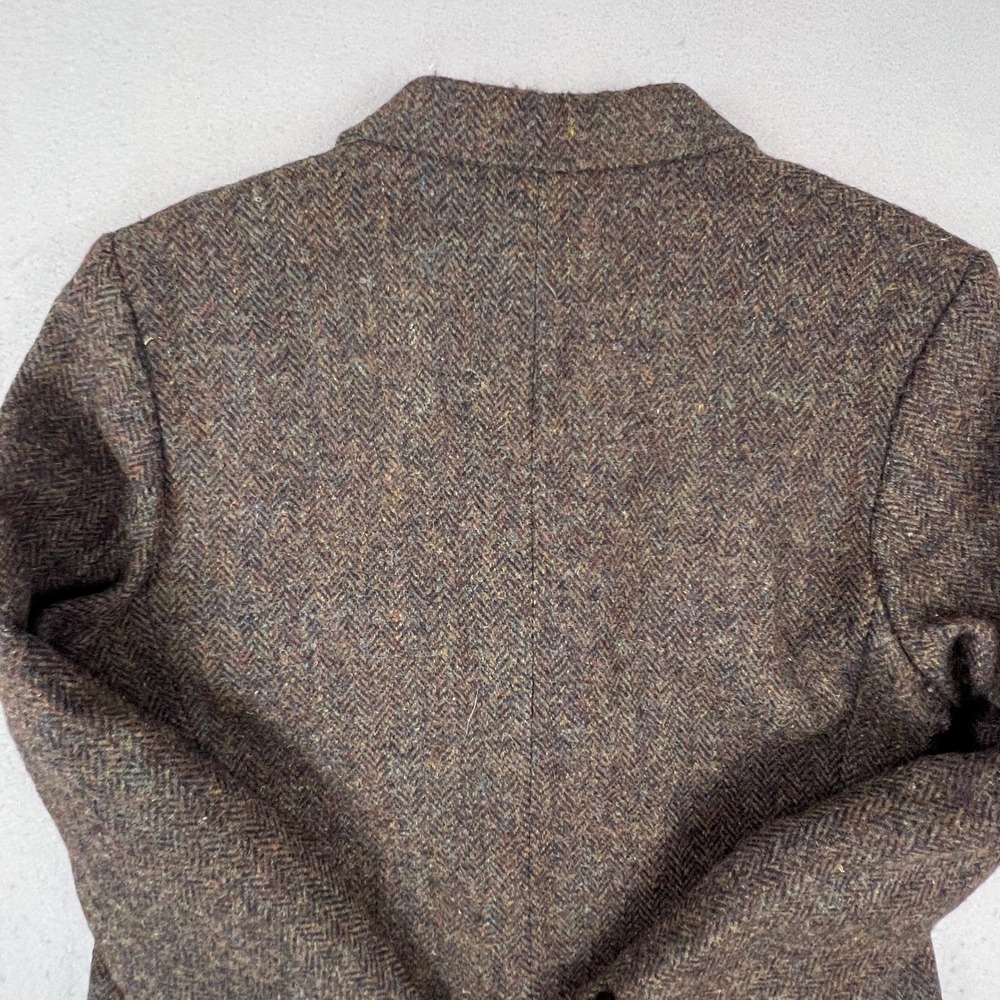 Harris Tweed Wool Blazer Womens 14 Jacket Wool Herringbone Scottish Coat - Picture 15 of 16